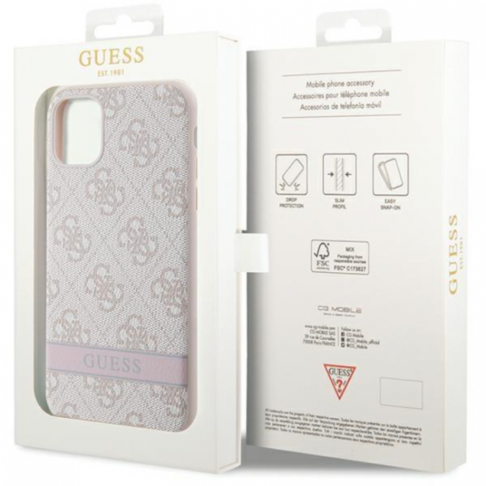 Guess - Guess iPhone 11/XR Mobilskal 4G Stripe - Rosa