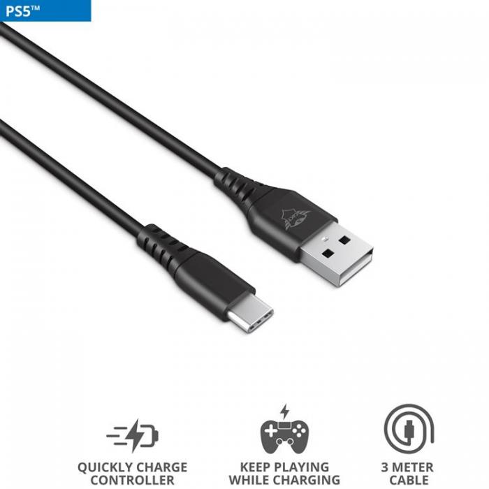 UTGATT5 - TRUST GXT 226 Play & Charge Cable 3m PS5