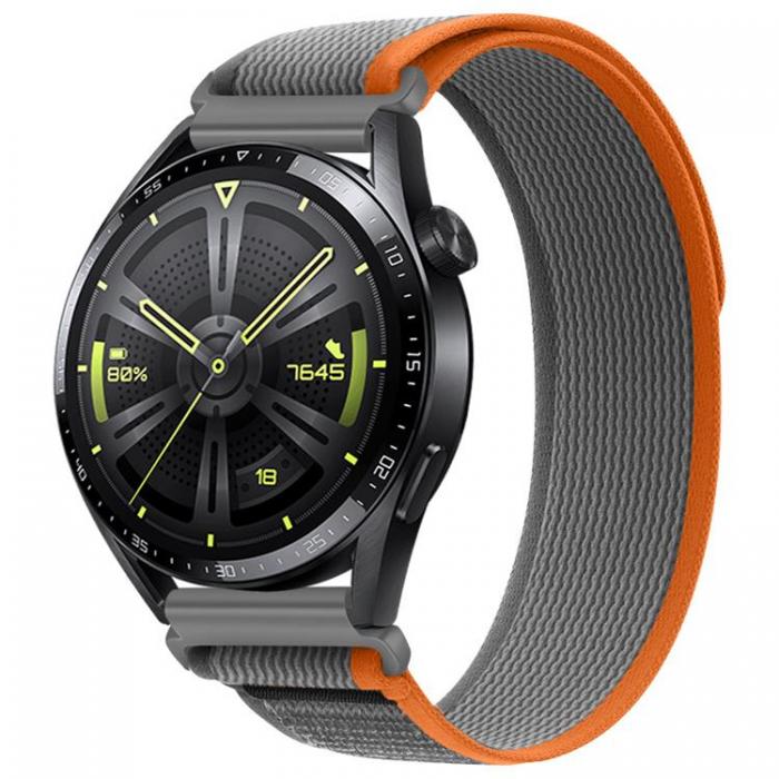 Binghong - Galaxy Watch 6 Classic (43mm) Armband Hoco Nylon - Gr/Orange