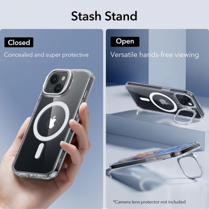 ESR - ESR iPhone 15 Plus Mobilskal Magsafe Kickstand Halolock - Clear