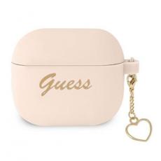 Guess - Guess Silicone Heart Charm Collection Skal Airpods 3 - Rosa