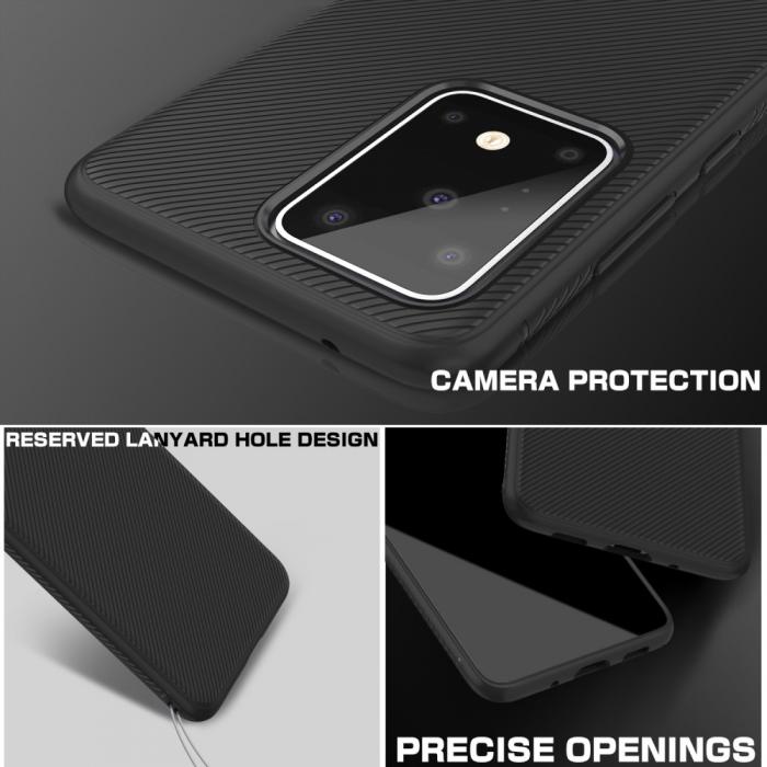 A-One Brand - Twill Texture Flexicase Skal till Samsung Galaxy S20 Ultra - Svart