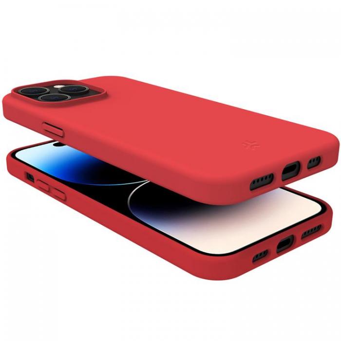 Celly - Celly iPhone 15 Pro Mobilskal Cromo Soft Rubber - Rd