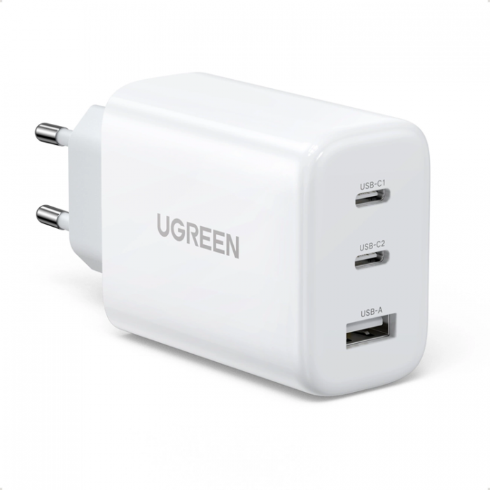 Ugreen - Ugreen Vggladdare 2x USB Typ-C 65W PD3.0, QC3.0/4.0 - Vit