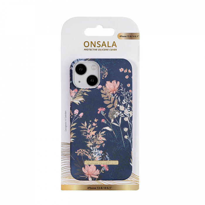 Onsala - ONSALA iPhone 14 Skal Dark Flower - Bl
