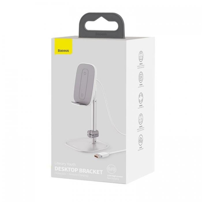 UTGATT5 - Baseus Trdls Laddare Telefonhllare-USB Kable 15 W - Silver