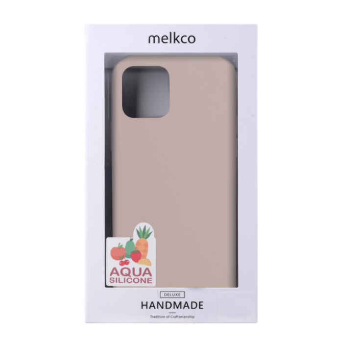 UTGATT1 - Melkco Aqua Silikon Skal Apple iPhone 12 Mini - Sand Pink
