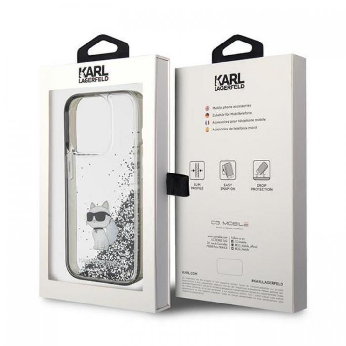 KARL LAGERFELD - KARL LAGERFELD iPhone 15 Pro Max Mobilskal Liquid Glitter Choupette