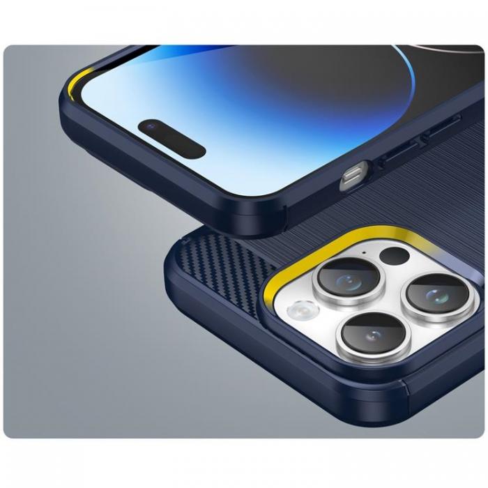 OEM - iPhone 14 Pro Skal Carbon Fiber Texture - Bl