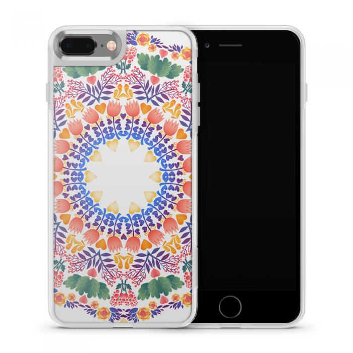 UTGATT5 - Fashion mobilskal till Apple iPhone 8 Plus - Blommor Cirkel