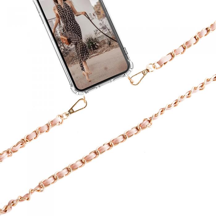Boom of Sweden - Boom Galaxy Xcover Pro mobilhalsband skal - Chain Pink
