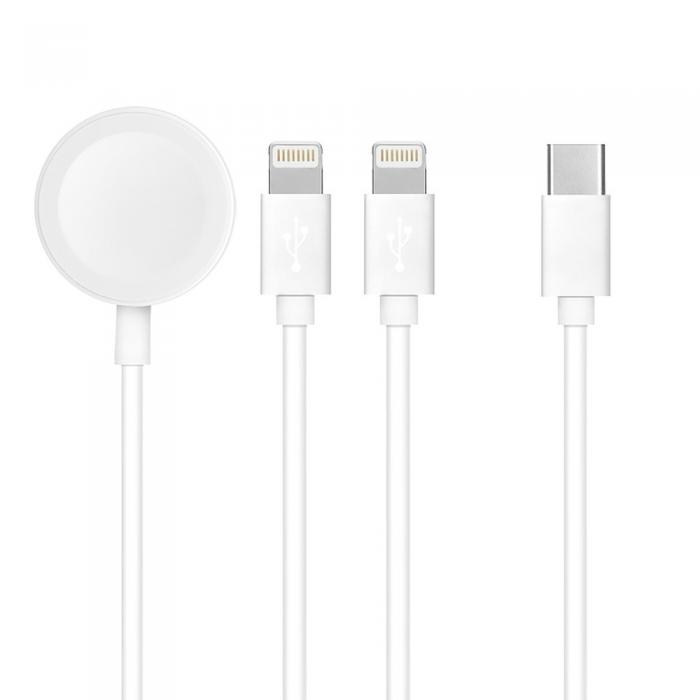 Forcell - 3in1 iPhone Lightning 2st + Apple Watch 3W till USB-C