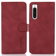 KHAZNEH - KHAZNEH Sony Xperia 10 V Plånboksfodral Textured Flip - Röd