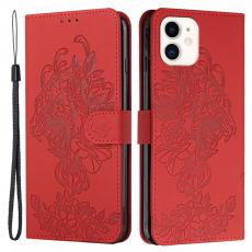 A-One Brand - Tiger Flower Plånboksfodral till iPhone 12 Mini - Röd