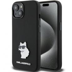 KARL LAGERFELD - KARL LAGERFELD iPhone 15 Mobilskal Silikon Choupette Metal Pin