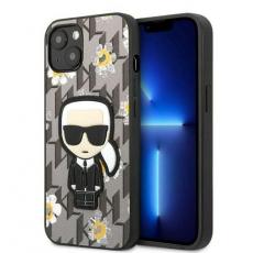 KARL LAGERFELD - Karl Lagerfeld iPhone 13 mini Skal Flower Ikonik Karl - Grå