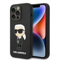 KARL LAGERFELD - Karl Lagerfeld iPhone 14 Pro Skal Magsafe Silicone Ikonik - Svart