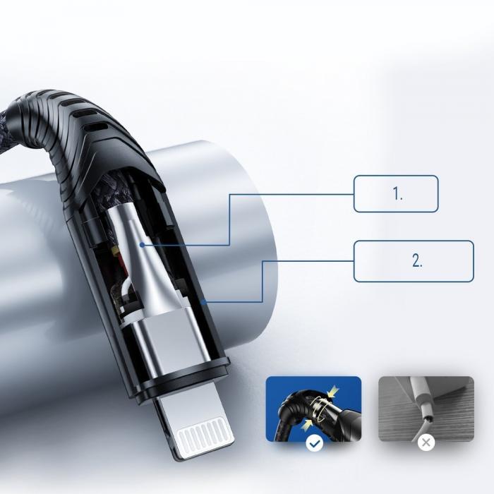 UTGATT1 - Joyroom MFI Kabel Lightning - USB-C 2.1A 1.8m - Svart