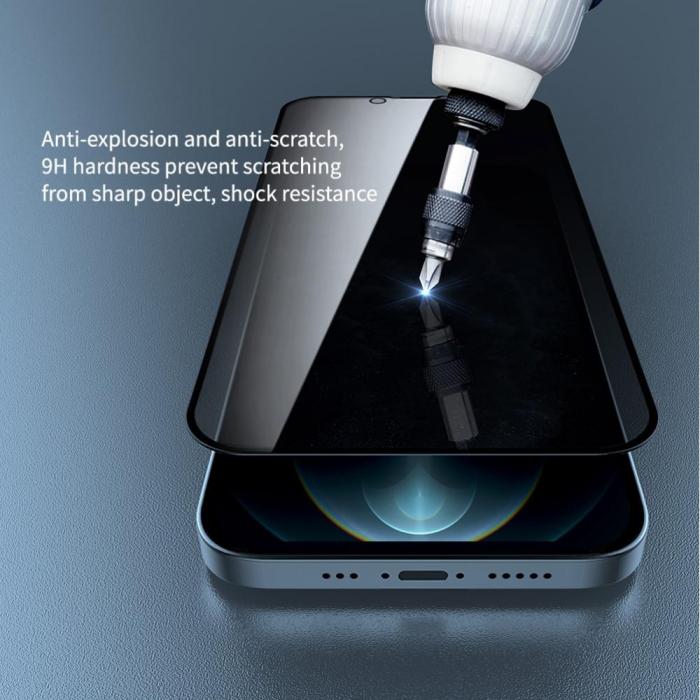 A-One Brand - [1-PACK] Privacy Hrdat Glas Skrmskydd iPhone 13 Pro Max - Svart