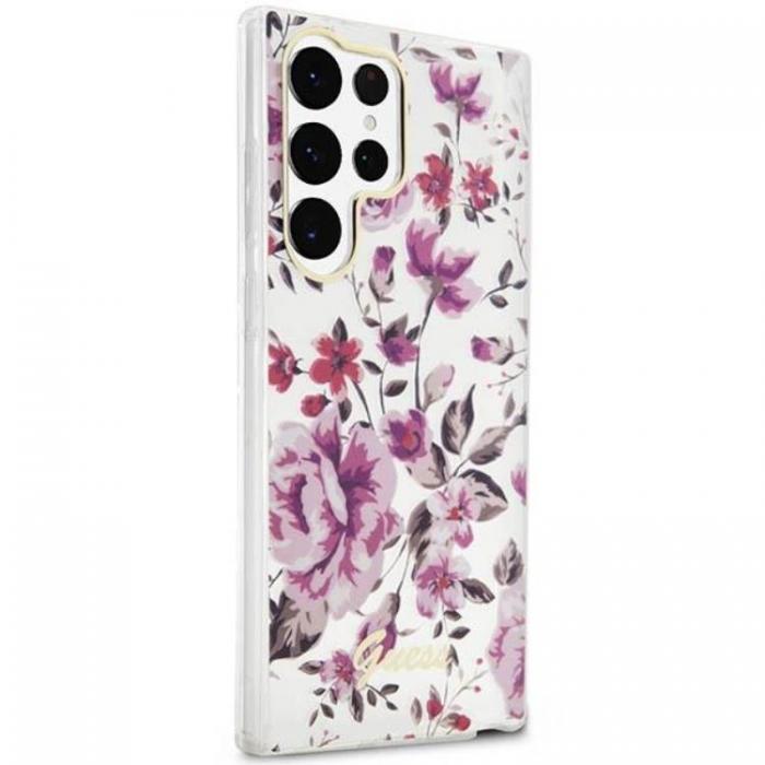 Guess - Guess Galaxy S23 Ultra Mobilskal Flower Collection - Vit