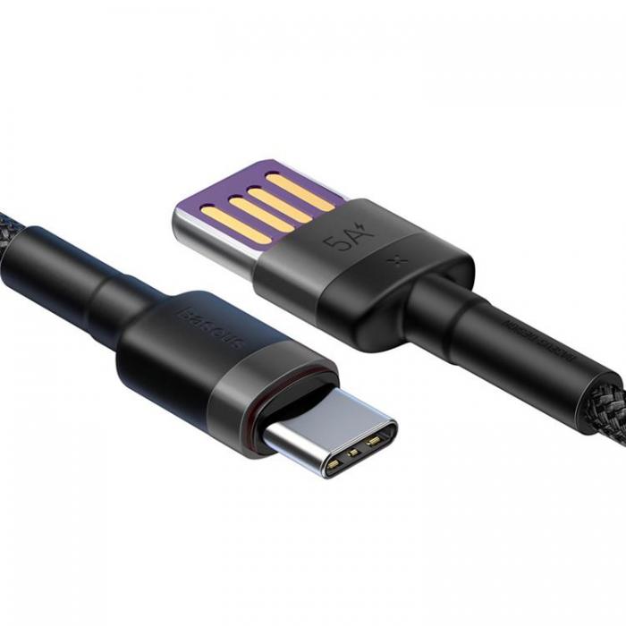 BASEUS - Baseus Cafule USB-C Kabel 40W 1m - Svart/Gr