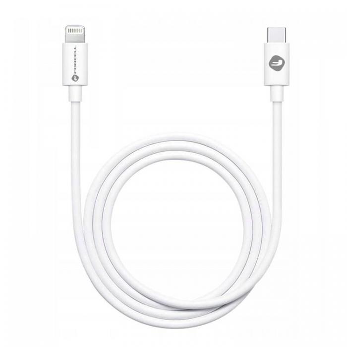 Forcell - Forcell USB-C Till USB-C Kabel PD 20W 1m - Vit