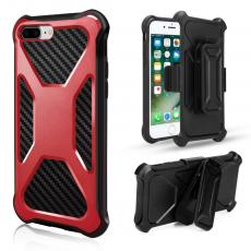 A-One Brand - 2-in-1 iPhone 8 Plus / 7 Plus mobilskal med bältesfodral - Röd