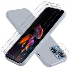 OEM - iPhone 13 [5-PACK] 1 X Skal - 2 X Kameralinsskydd - 2 X Härdat Glas - Ljus Blå