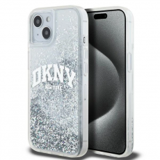 DKNY - DKNY iPhone 14 Mobilskal Liquid Glitter Big Logo - Vit