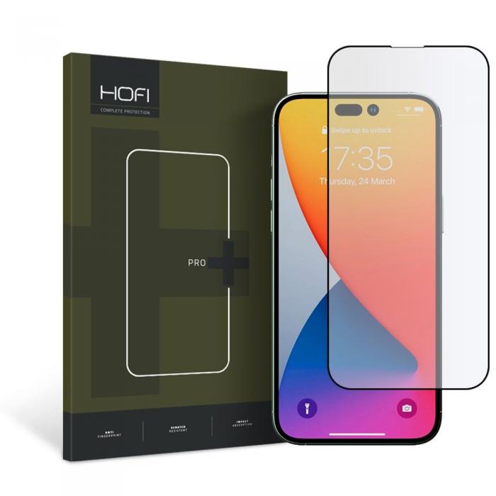 Hofi - HOFI iPhone 14 Pro Max Hrdat Glas Skrmskydd Pro+ - Svart