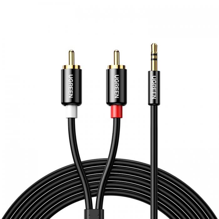 UTGATT5 - Ugreen 2 RCA Till Audio Kabel 3.5mm Mini Jack 5m - Svart