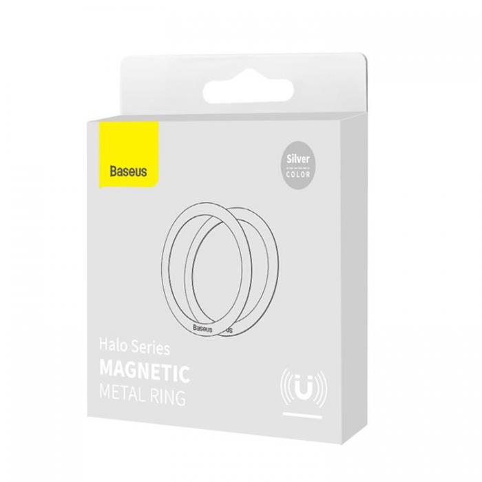 BASEUS - Baseus Halo MagSafe Magnetic Ring 2 Pcs - Silver