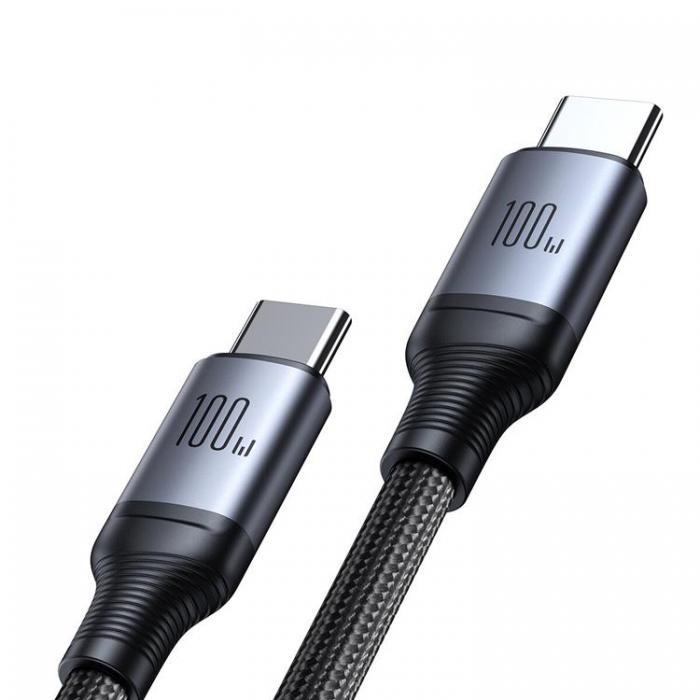 Joyroom - Joyroom 2in1 USB-C till USB-C 100W Kabel 1.5m - Svart