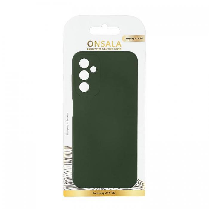 Onsala - Onsala Galaxy A14 5G Mobilskal Silicone - Dark Grn