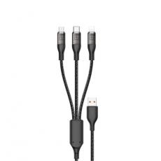 Dudao - Dudao 3in1 USB/USB-C/microUSB/Lightning 120W Kabel 1.2m - Silver