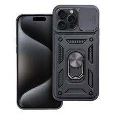 A-One Brand - iPhone 15 Pro Max Mobilskal Ringhållare Slide Armor - Svart