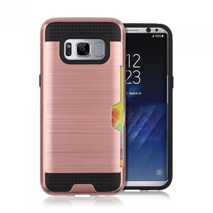 UTGATT5 - Brushed Combo Mobilskal med kortplats Samsung Galaxy S8 Plus - Rose Gold
