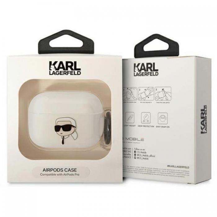 KARL LAGERFELD - KARL LAGERFELD AirPods Pro Skal Karl`s Head - Transparent