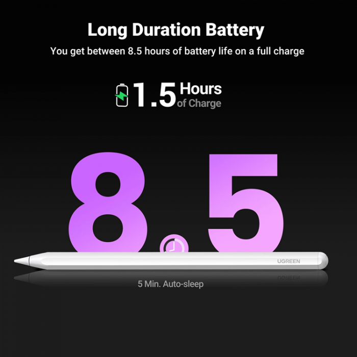 Ugreen - Ugreen LP653 Stylus Penna med Trdls Laddning Fr iPad - Vit