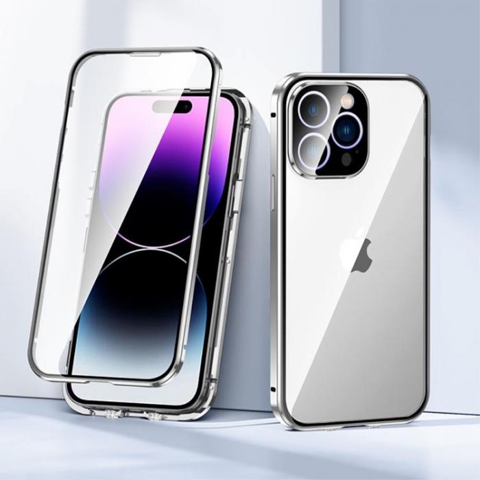 A-One Brand - iPhone 14 Pro Max Skal Metall Magnetic - Silver