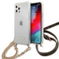 Guess - Guess Skal iPhone 12 & 12 Pro Gold Chain - Transparent