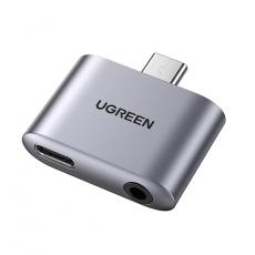Ugreen - UGreen Adaptrar USB-C Till USB-C/Mini Jack 3.5mm - Grå