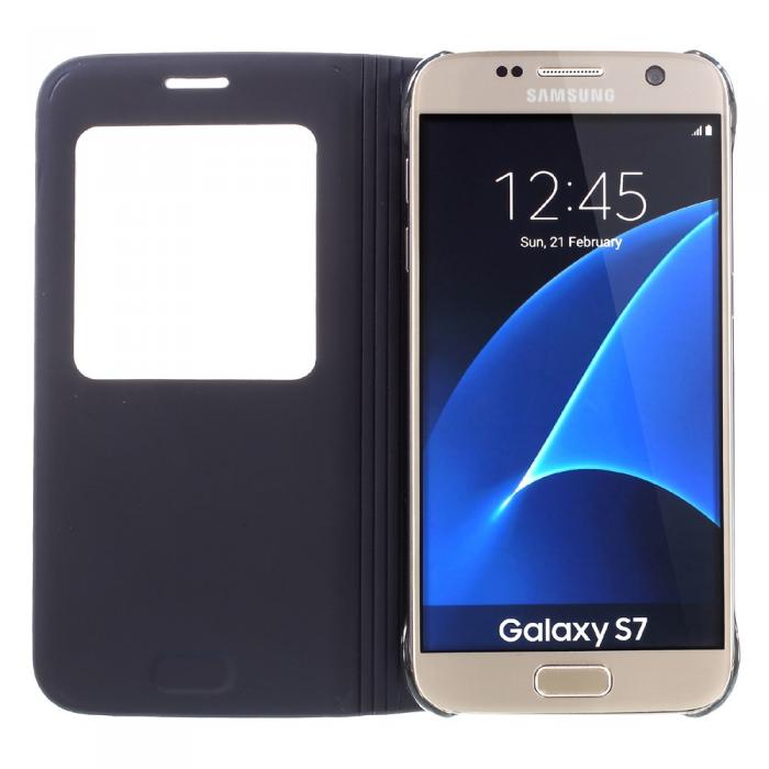 UTGATT4 - Window View Mobilfodral till Samsung Galaxy S7 Edge - Mrkbl