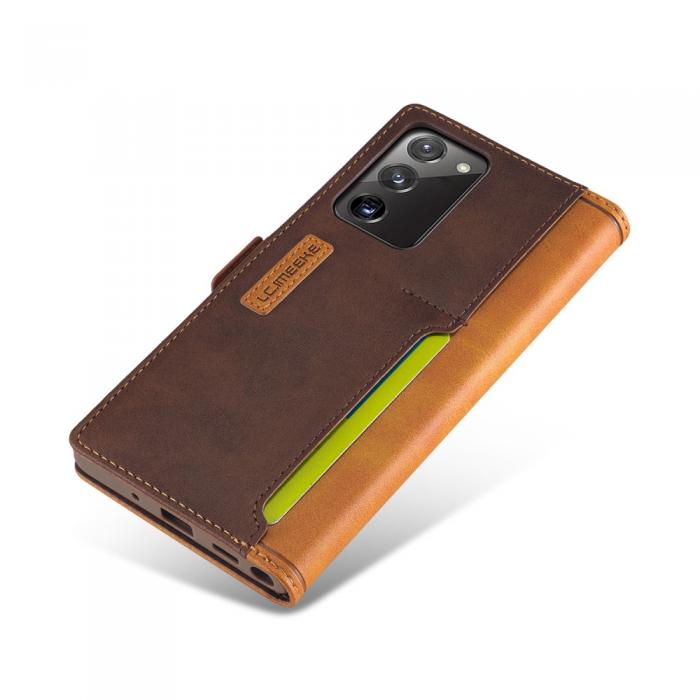 LC.imeeke - LC.IMEEKE Leather Fodral Till Samsung Galaxy Note 20 - Brun