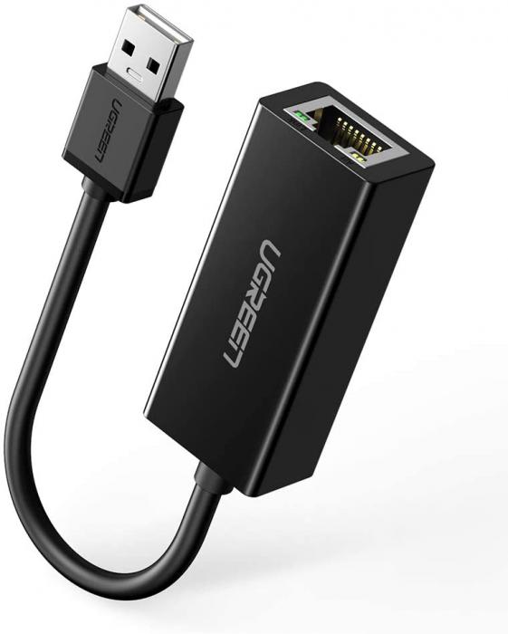 Ugreen - UGreen USB 2.0 100 Mbps Ethernet adapter Svart