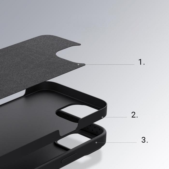 UTGATT1 - Nillkin Camshield Silky Silikon skal till iPhone 13 Pro - Bl