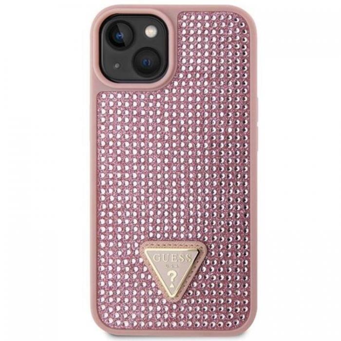 Guess - Guess iPhone 14 Plus Mobilskal Rhinestone Triangle - Rosa