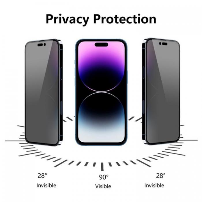 A-One Brand - [2-PACK] Privacy iPhone 14 Pro Hrdat Glas Skrmskydd