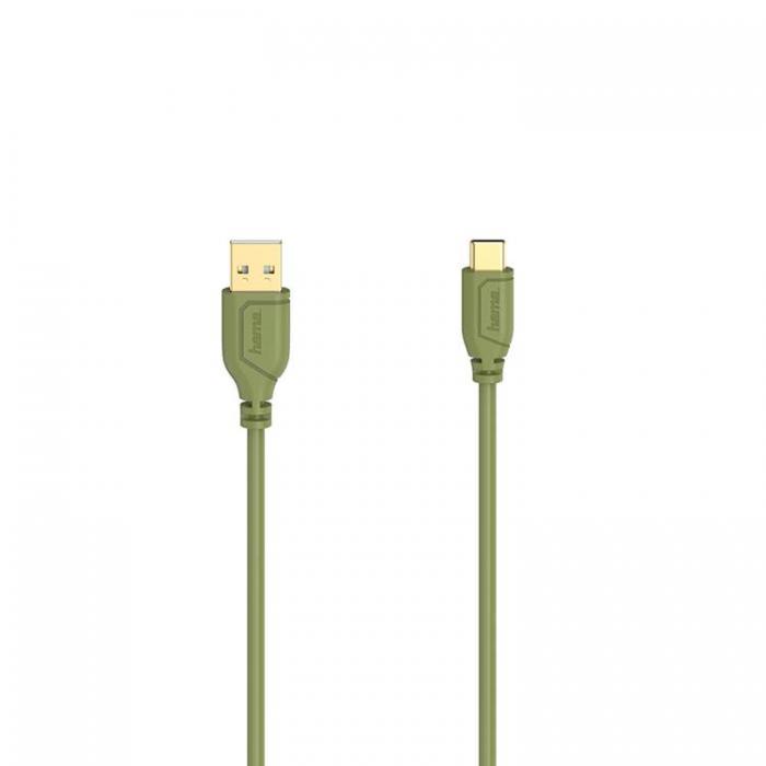 UTGATT1 - HAMA Kabel USB-C Flexi-Slim 0.75m - Guld/Grn