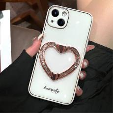 A-One Brand - iPhone 14 Skal Heart Kickstand - Vit